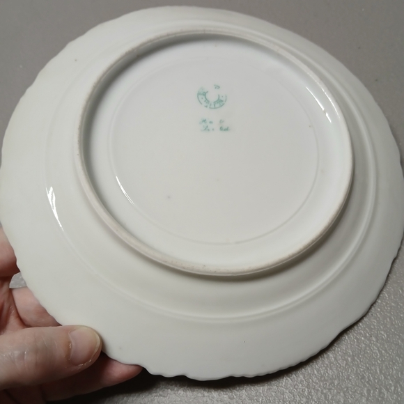 Nippon Vintage 7.5" Plate Gold Scalloped Edge Pink Roses Berry Bowl Underplate? - Picture 13 of 16